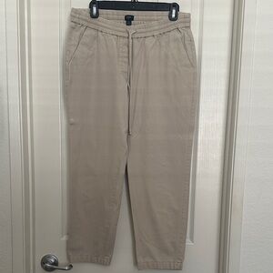 J. Crew Women's Ankle Cropped Drawstring Pants in Tan